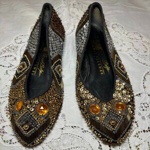 Vintage Beverly Feldman Sequin & Beaded Flats